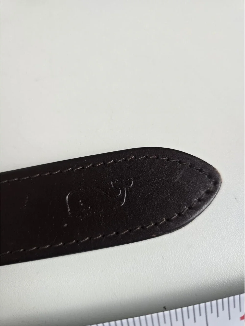Vineyard Vines Size 42 Belt Made in USA Brown Leather Blue Canvas Palm Tree VGC
